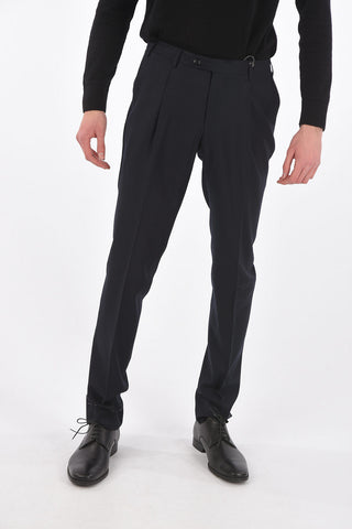 Single-pleated ACADEMY Pants with Belt Loops