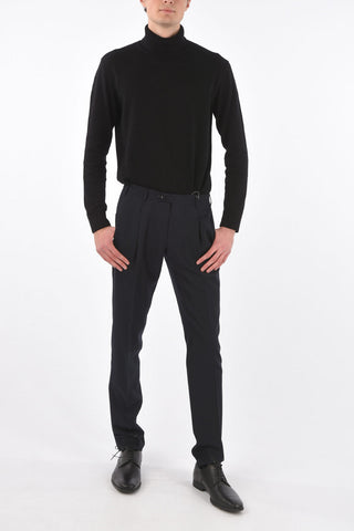 Single-pleated ACADEMY Pants with Belt Loops