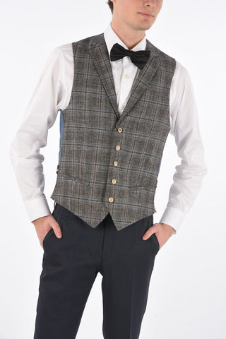 CC COLLECTION Virgin Wool Tartan REWARD Single Breasted Vest