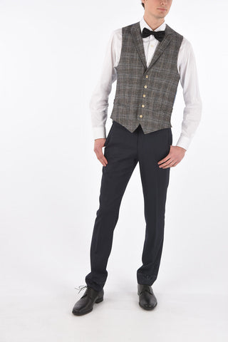 CC COLLECTION Virgin Wool Tartan REWARD Single Breasted Vest