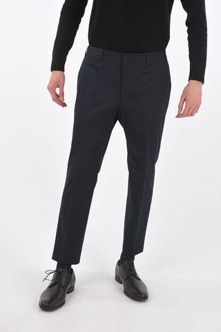 Cotton and Cashmere Pants with Pleat