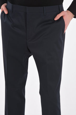 Cotton and Cashmere Pants with Pleat