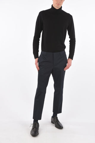 Cotton and Cashmere Pants with Pleat