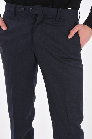 Pantaloni in Lana Vergine con Piega