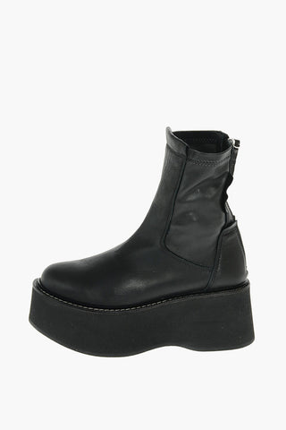 7cm leather SUKIE combat botties with platform