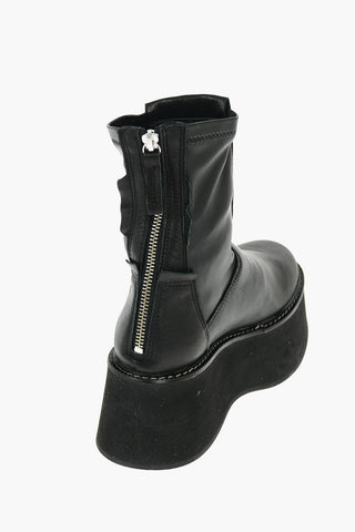 7cm leather SUKIE combat botties with platform
