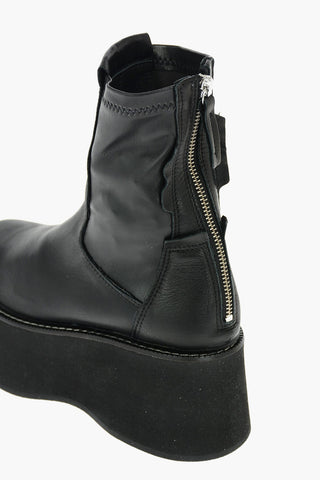 7cm leather SUKIE combat botties with platform
