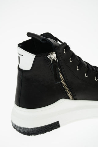 leather ARAIA 74 high top sneakers with side zip