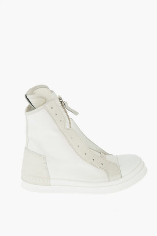 fabric SKIN high top sneakers with leather details