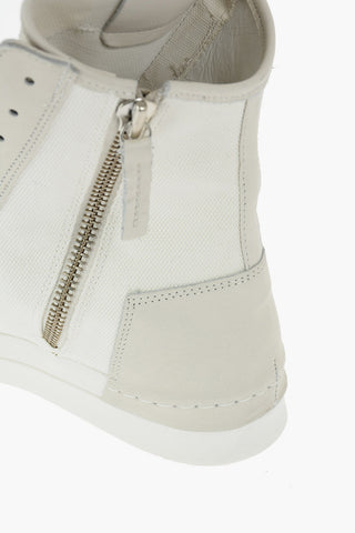 fabric SKIN high top sneakers with leather details