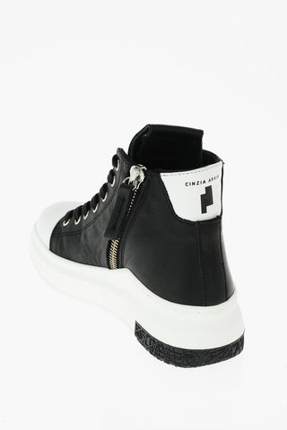 leather ARAIA 74 high top sneakers with side zip