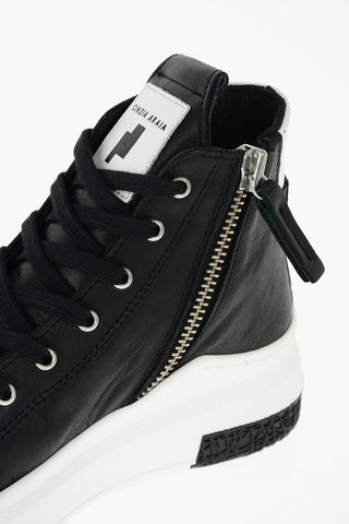leather ARAIA 74 high top sneakers with side zip