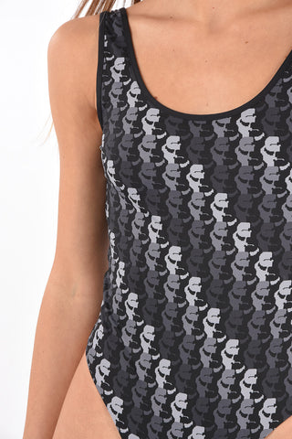 printed One Piece Swimsuit with u-shape backline