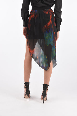 Asymmetric Miniskirt with Pleated Detail