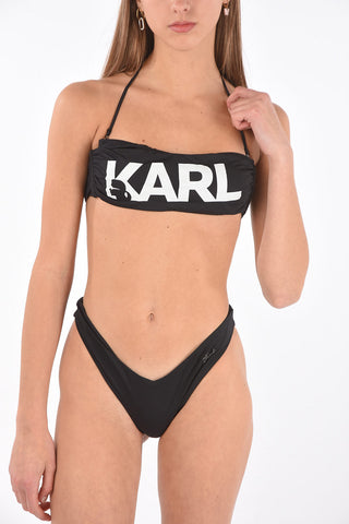 top bikinia fascia con stampa logo frontale
