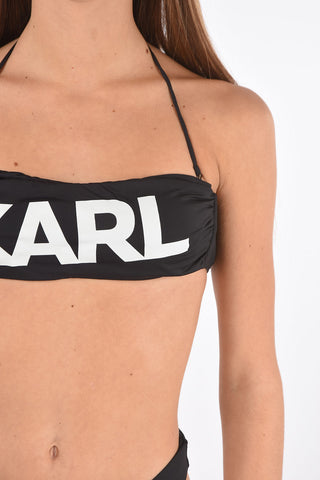 top bikinia fascia con stampa logo frontale