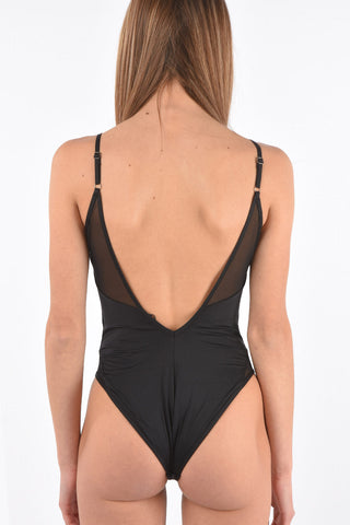 All over logo One Piece Swimsuit with V-shape backline