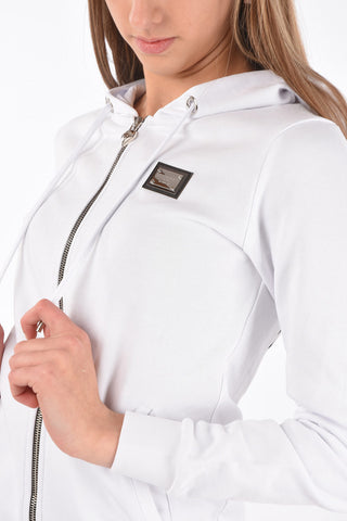 COUTURE hooded PLEIN GIRLS sweatshirt with zip closure