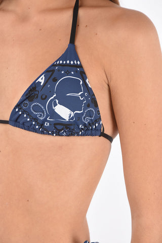 printed Triangle bikini top