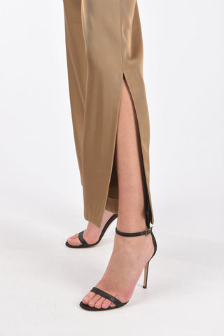 4 Pocket Palazzo Pants with Logo Bottom Splits