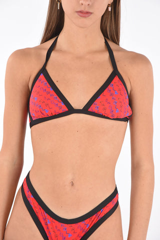 printed Triangle bikini top