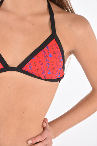 printed Triangle bikini top