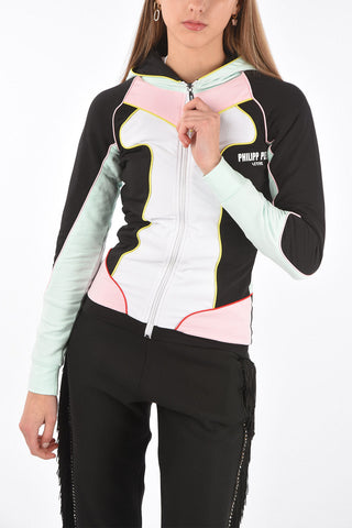 Hoodie active sweatshirts with zip closure