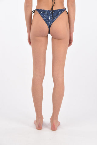 printed tie side bikini bottom