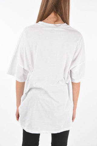 Crew Neck Printed OVERSIZED T-Shirt with Strass