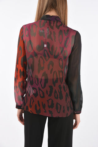 Leopard Patterned Shirt with Hidden Buttoning