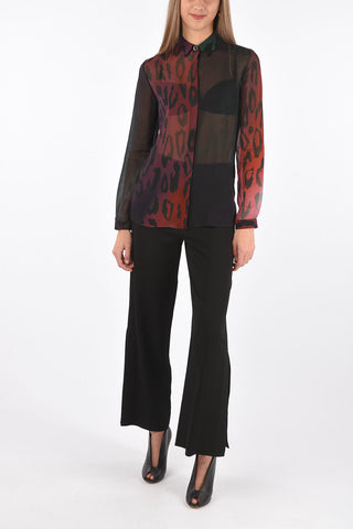 Leopard Patterned Shirt with Hidden Buttoning