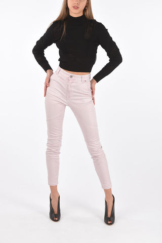Maglia Crop a Collo Alto con Inserti Traforati