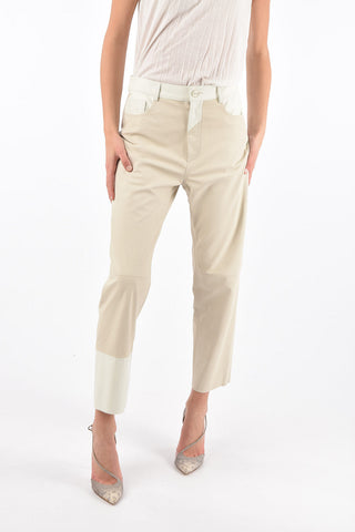 5 Pocket Two Tone Leather Pants