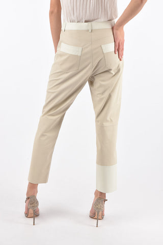 5 Pocket Two Tone Leather Pants