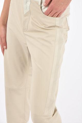 5 Pocket Two Tone Leather Pants