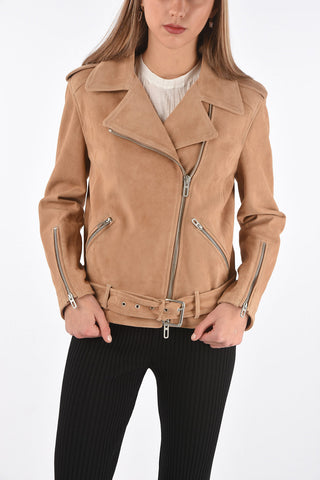 Lined Suede Biker Jacket