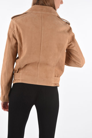 Lined Suede Biker Jacket