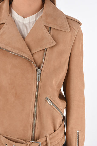 Lined Suede Biker Jacket
