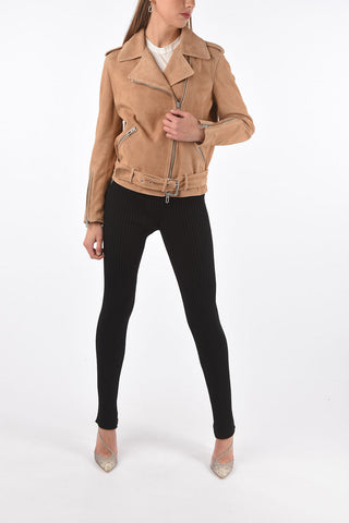 Lined Suede Biker Jacket