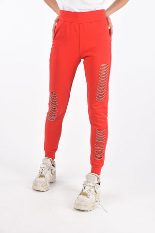 COUTURE distressed PP1978 Jogger pants with chain details