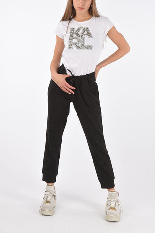 PROJECT-XYZ rhinestone embellished jogging pants