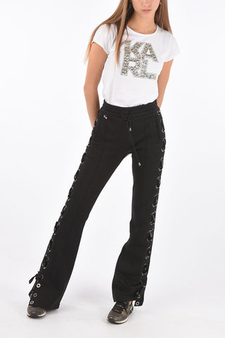 COUTURE pantalone jogger con dettagli laced