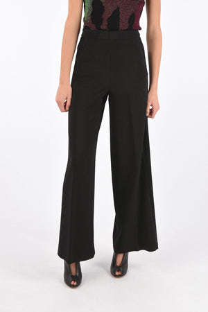 Back Zipped Palazzo Pants with Mesh Side Bands