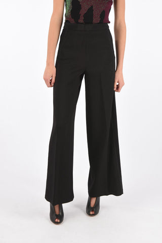 Back Zipped Palazzo Pants with Mesh Side Bands