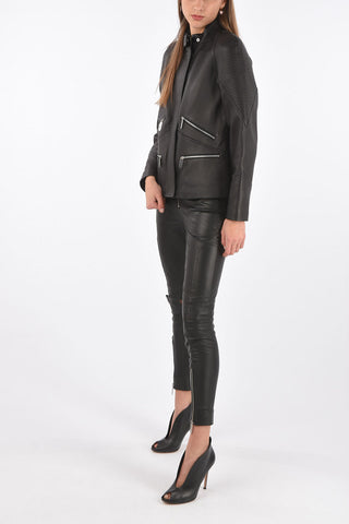 Giacca Multitasca in Pelle BIKER con Chiusura Nascosta