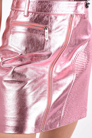 Metallic Leather BIKER Miniskirt