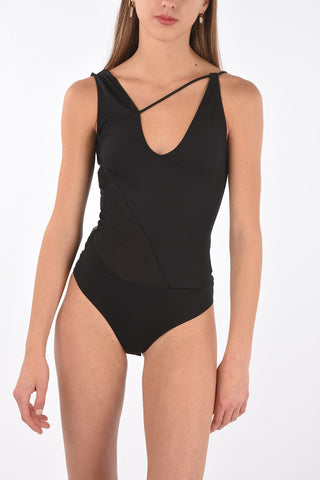 V Neck Criss Cross Strap Bodysuit