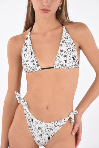 all over printed triangle bikini top