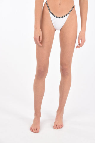 slip bikini a vita alta con bada logata