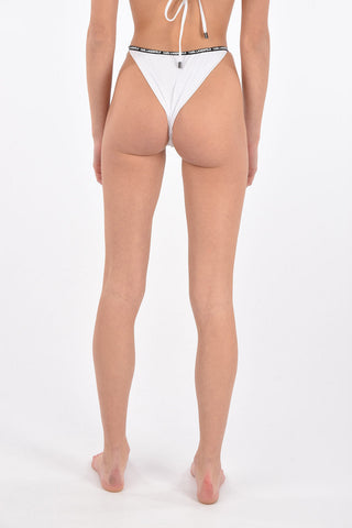 slip bikini a vita alta con bada logata